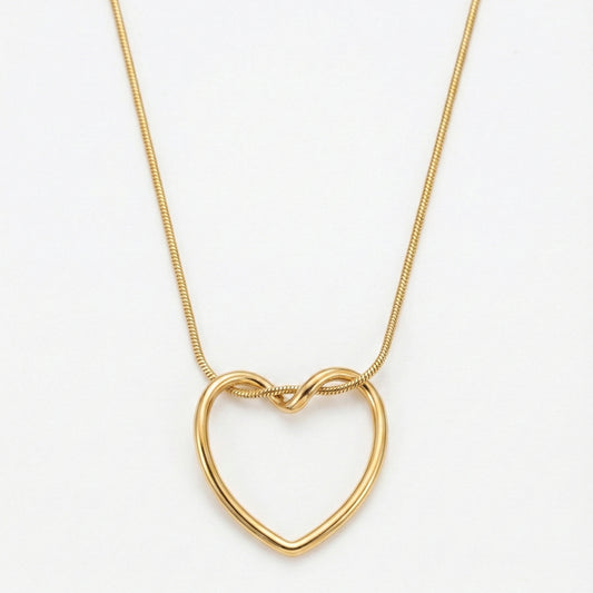 Minimalist Open Heart Pendant Necklace