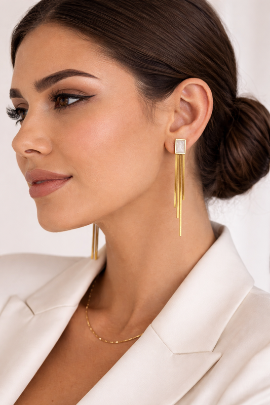 Pearl Fringe Drop Earrings